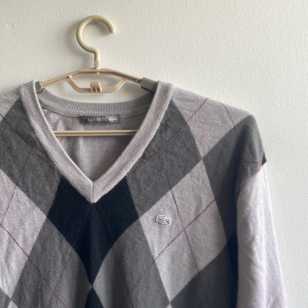 Lacoste V Neck Sweater XXL Wool